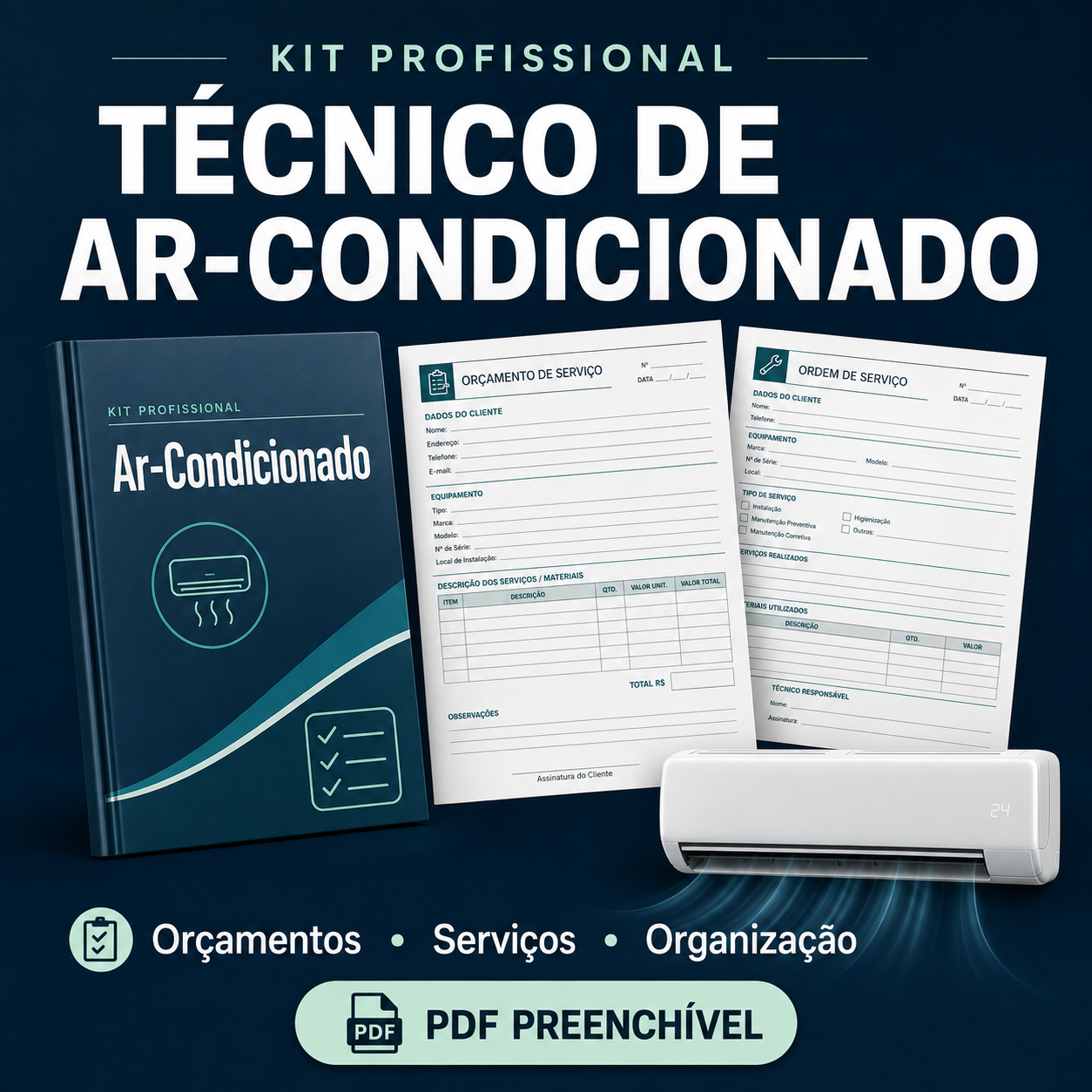 Kit Profissional do Técnico de Ar-Condicionado